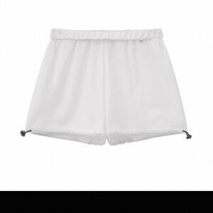 White Women’s Elastic Waist Drawstring ballet Shorts